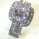 3 CTTW  2 CT Center Cushion Cut NSCD Diamond Engagement Wedding Bridal Ring