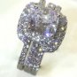 3 CTTW  2 CT Center Cushion Cut NSCD Diamond Engagement Wedding Bridal Ring