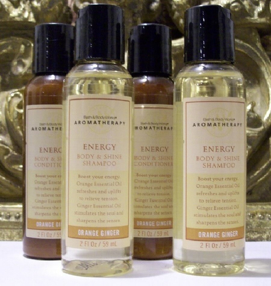 Aromatherapy Orange Ginger Shampoo & Conditioner Body & Shine Travel