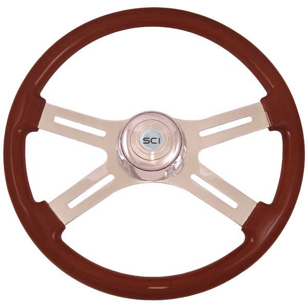 4 Spoke classic Mahogany 18 inch steering wheel