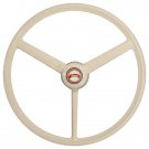 3 Spoke Ivory Retro Style Steering Wheel 20"