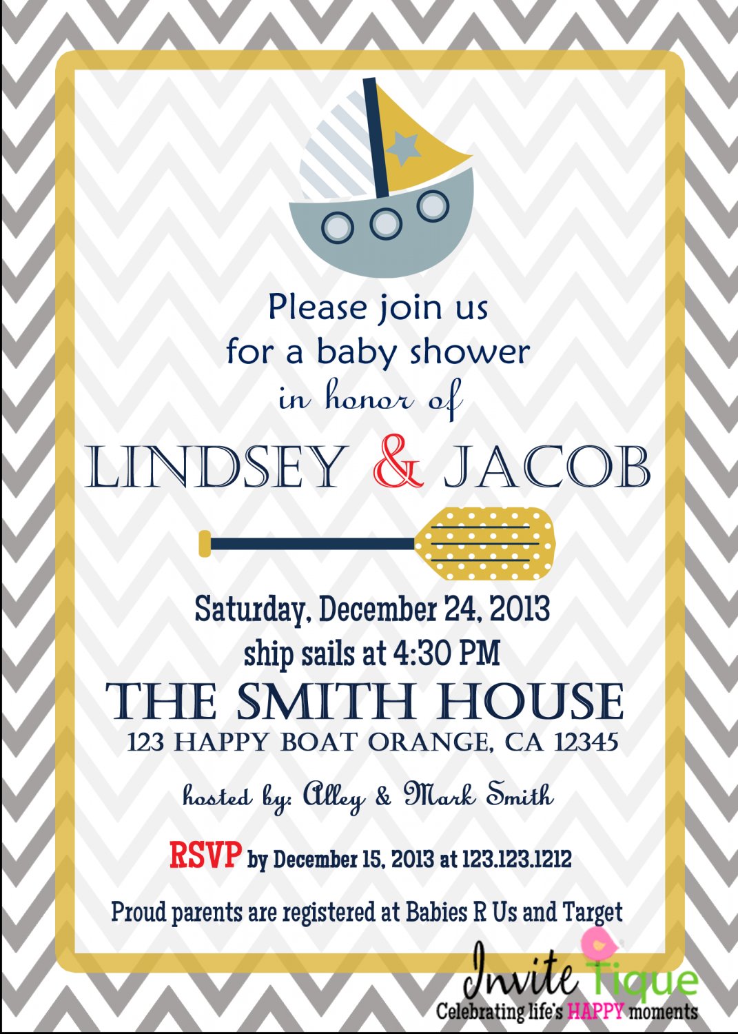 Nautical Baby Shower invitations