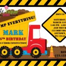 Construction Zone Birthday invitations