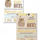 Honey bee and honey bear baby shower invite coed gender neutral printable