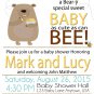 Honey bee and honey bear baby shower invite coed gender neutral printable
