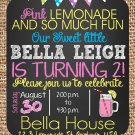 Pink Lemonade Birthday invitations | Printable |Birthday Invitations