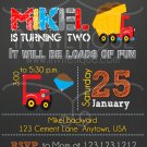 Red Construction invitation chalkboard | construction birthday party