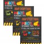 Green Construction invitation in chalkboard - construction birthday party decorations