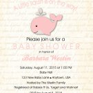 Girl Whale Baby Shower Invitation - Girl Baby Shower - Shower Invites - Under The Sea Party