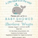 Boy Whale Baby Shower Invitation - Boy Baby Shower - Shower Invites - Under The Sea Party