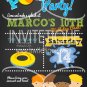 Boy Pool Party Birthday Bash Invitation, End of School Bash, Summer Party Invitation