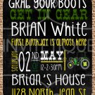 Green Tractor Birthday Tan Invites | Tractor | DIGITAL FILE | PRINTABLE