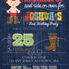 Cowboy invitation - Western Denim party | First birthday | Boy Birthday party | Baby shower