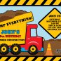 Red Dump Truck Construction Zone Thank you notes