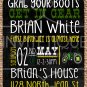 Green Tractor tan Burlap Thank you notes