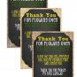 Green Tractor tan Burlap Birthday Thank you notes