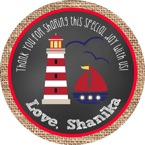 Nautical Burlap Circle Favor Tags PRINTABLE
