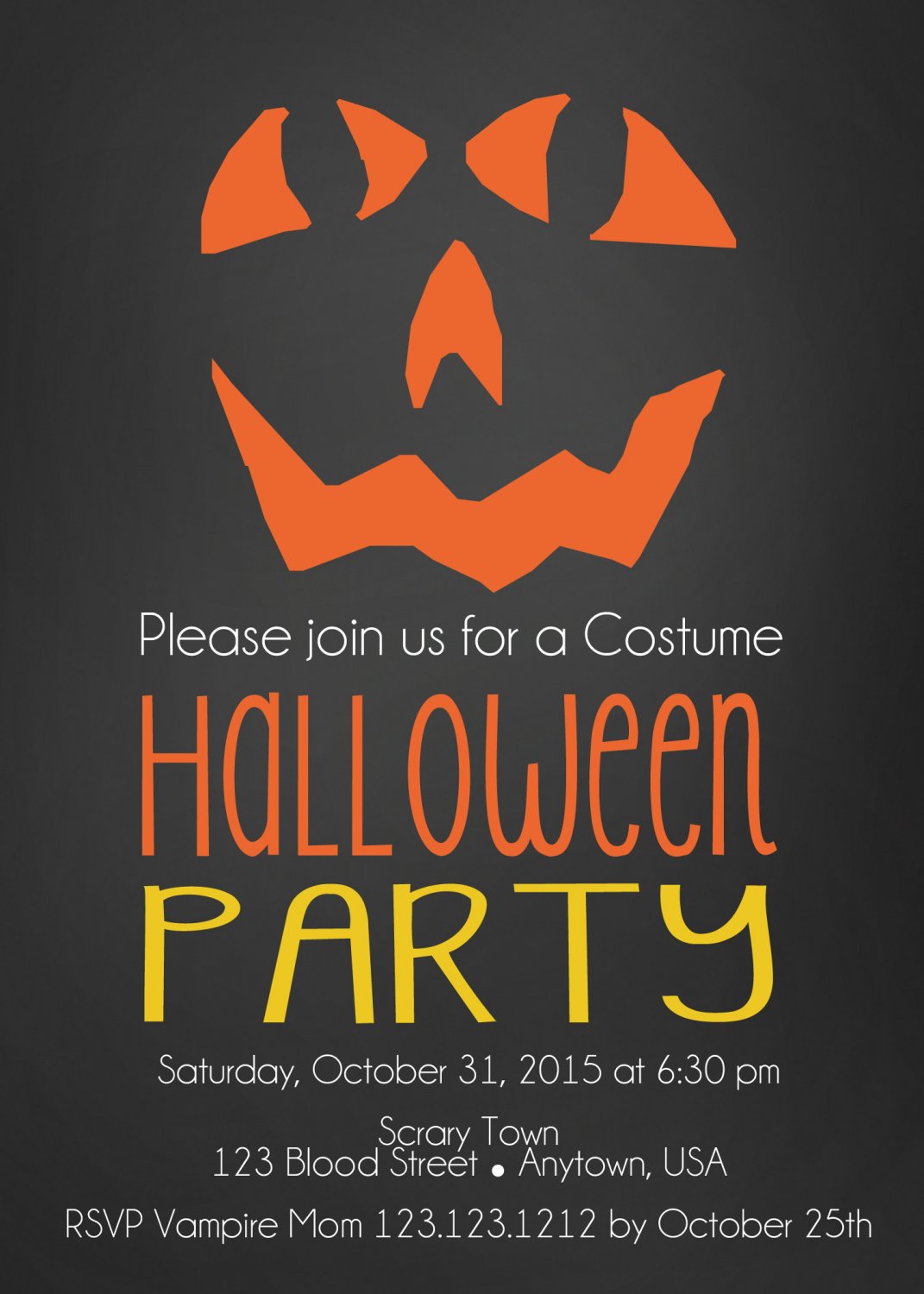WICKED PUMPKIN HALLOWEEN INVITES|Halloween Invitations