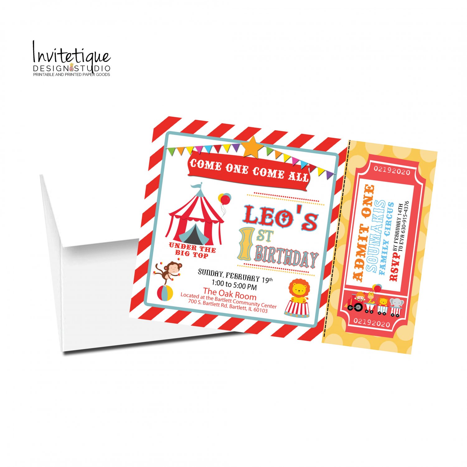 CIRCUS CARNIVAL BIRTHDAY INVITATIONS