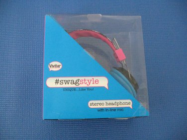 VIVITAR #SWAG STYLE UNIQUE STEREO HEADPHONE WITH IN LINE MIC