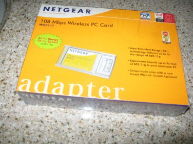 NET GEAR 108 Mbps WIRELESS PC CARD WG 511T 3XTHE RANGE,2XTHE SPEED OF 802.11g