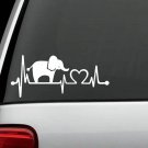 K1109 Elephant Heartbeat Monitor Decal Sticker Car Truck SUV Laptop Surface Art
