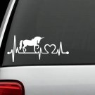K1111 Unicorn Heartbeat Monitor Decal Sticker Car Truck SUV Laptop Surface