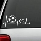 K1110 Soccer Ball Heartbeat Monitor Decal Sticker Car Truck SUV Laptop Surface