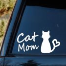 Cat Mom with Heart Decal Sticker Pet Gift Accessories Cat Lady