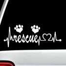 Animal Rescue Heartbeat Lifeline Dog Cat Decal Sticker for Car Window BG 117 Pet