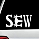 SEW Sewing Machine Decal Sticker for Car Window BG168 Love To Sew Quilting