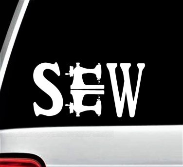 SEW Sewing Machine Decal Sticker for Car Window BG168 Love To Sew Quilting