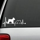 K1036 Schnauzer Heartbeat Dog Decal Sticker Auto Window Art Pet Gift Accessory