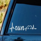 Run Heartbeat Lifeline Decal Sticker K1173 Running Jogging 5k 10k 13.1 26.2
