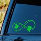 Neon Green Sea Turtle Infinity Decal Sticker for Car Window Laptop Art