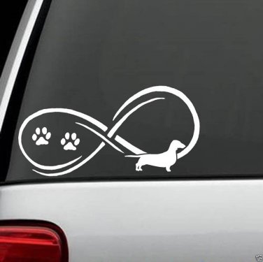 D1089 Infinity&Acirc;&copy; Dachshund Dog Decal Sticker Car Truck SUV Van Laptop Mac Wall