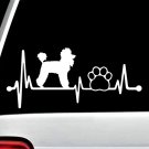 Poodle Paw Heartbeat Lifeline Dog Decal Sticker for Car Window 8 Inch BG 144