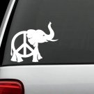 E1049 Elephant Peace Sign 5 Inch Decal Sticker Car Truck SUV VAN Ivory Art