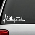 K1122 Football Heartbeat Lifeline Monitor Decal Sticker SUV Mom Laptop Surface