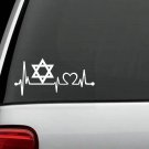 K1129 Star of David Heartbeat Decal Sticker Support Israel Car Truck SUV Van Art