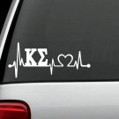 K1067 Kappa Sigma Heartbeat Lifeline Decal Sticker Fraternity Sorority Surface