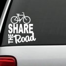 F1049 Share the Road Bicycle Decal Sticker Cyclist Riding Helmet Light Pump Art
