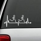 F1082 Run Guy & Guy Heartbeat Runner Mens Running 10K 5K 13.1 Decal Sticker sup