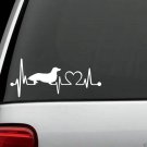 K1054 Long Haired Dachshund Heartbeat© Lifeline Monitor Dog Decal Sticker