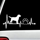 Lab Labrador Retriever Heartbeat Paw Lifeline Decal Sticker for Car Window BG135