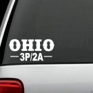 J1048 Ohio 3P/2A Three Percent 2nd Amendment Decal Sticker Patriot