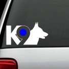 B1128 K9 German Shepherd Police Dog Decal Sticker with Reflective Blue Dot