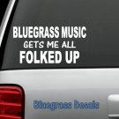 C1042 BLUEGRASS MUSIC Banjo Fiddle Mandolin Decal Sticker for Car Truck SUV Van