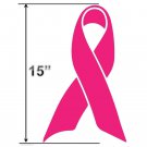 LARGE 15" Breast Cancer Awareness Support Pink Ribbon Vinyl Decal Sticker