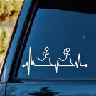 Run Guy Girl Heartbeat Runner Running 10K 5K 13.1 26.2 Decal Sticker *F1080